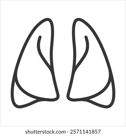 Lung Lobes Icon Vector Illustration Outline