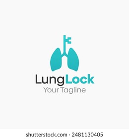 Lung Lock Logo Vektorgrafik Vorlage Design. Organisation Gut für Unternehmen, Start-up, Agentur und