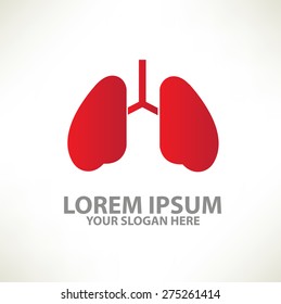 Lung logo template design on clean background,vector