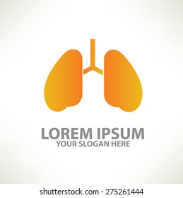 Lung logo template design on clean background,vector