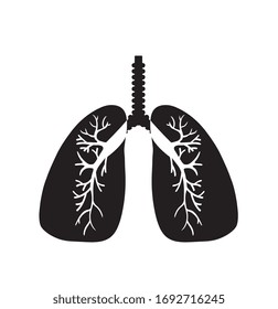 Vektorillustration der Lung-Logo-Vorlage Symbol Vektorillustration menschliche Lungen flache Symbol einzeln auf weißem Hintergrund. Lungenanatomie-Symbol für Gesundheits- und medizinische Illustrationen.