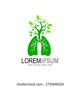 Lung logo with a tree, Medical icons, Nature logo