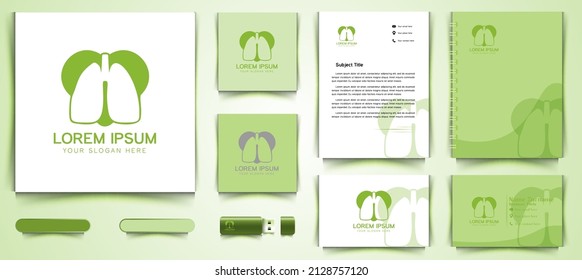 lung and love, lung healthy logo and business branding template Designs Inspiration Isolated on White Background