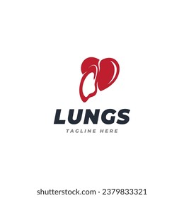 Lung love logo design abstract lung love logo vector concept lung care logo template