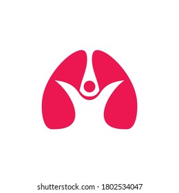 Plantilla vectorial de diseño de logotipo médico de pulmón
