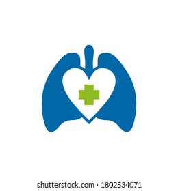 Lung medical logo design vector template