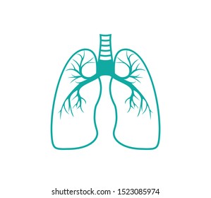 lung organ medical clinic health treatment vector logo design template