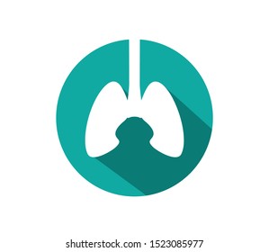 lung organ medical clinic health treatment vector logo design template