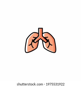 Lung Outline Color Icon Vector Illustration Design eye-catching pixel perfect icon. Perfect for website, presentation, social media, and many more. Icon design outline color style