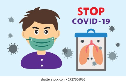 Pulmón con neumonía, neumonía por el virus de Novel Coronavirus (NCP). Enfermedad de 2019-nCoV.