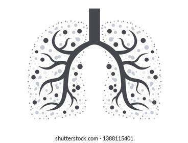 lung problem, pulmonary diseases, abnormal lung illustration