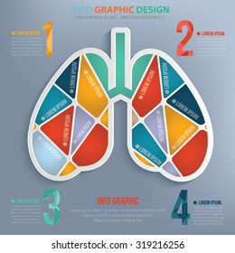 Lung puzzle info graphic design,clean vector