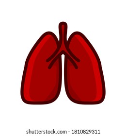 lung red icon vector illustration isolated on white background