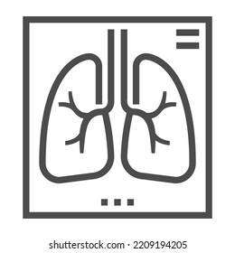 Lung scan, pixel perfect, editable stroke, up scalable square line vector icon.
