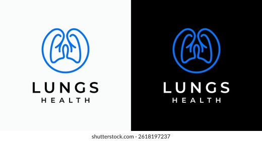 Lung shape vector logo design in modern, simple, clean and abstract style. Icon for business, health, science and personal branding.