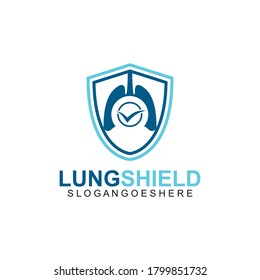 Lung shield logo template design vector, emblem, design concept, creative symbol