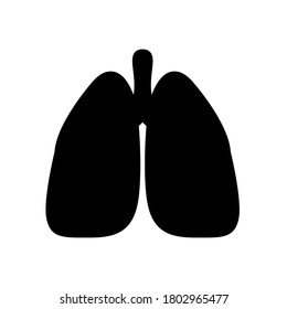 símbolo pulmonar icono de línea negra plana, Ilustración vectorial