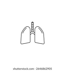 Vector del icono del símbolo del pulmón en el fondo blanco