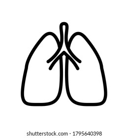 lung symbol line icon, Vector Illustration