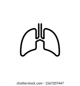 Lung thin icon in trendy flat style isolated on white background. Symbol for your web site design, logo, app, UI. Vector illustration, EPS