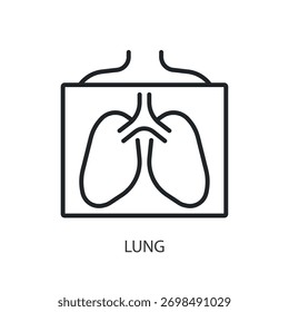 Ícones de linha fina pulmonar. Ilustração vetorial original.