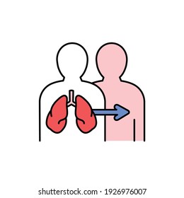 Lung Transplant Color Line Icon. Donor Organ. Pictogram For Web Page, Mobile App, Promo. UI UX GUI Design Element. Editable Stroke.