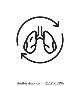 Lung Transplant Color Line Icon. Isolated Vector Element. Outline Pictogram For Web Page, Mobile App, Promo