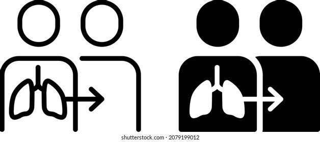 Lung Transplant Icon , Vector Illustration