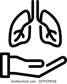 Lung transplant icon , vector illustration