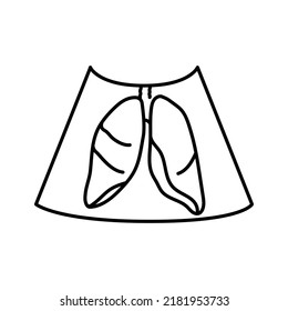 Lung Ultrasound Color Line Illustration