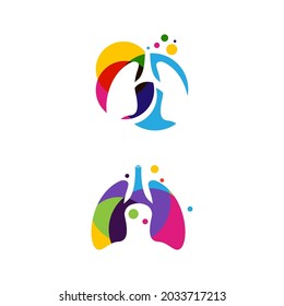 Lung Vector icon for medical design illustration Template