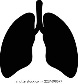 Lung vector icon or symbol on white background