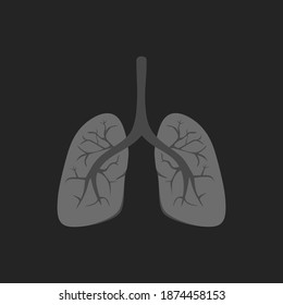ilustración del vector pulmonar. diseño de color negro. ideal para el diseño de la anatomía o cualquier propósito