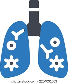 lung Vector illustration on a transparent background. Premium quality symmbols. Glyphs vector icons for concept and graphic design. 
