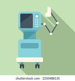 Lung ventilator machine icon flat vector. Patient equipment. Care device