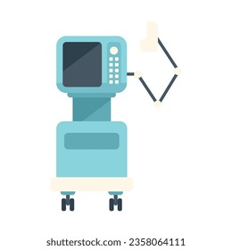 Lung ventilator machine icon flat vector. Patient equipment. Care device isolated