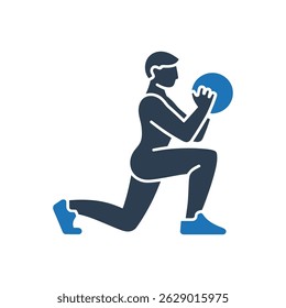 Lunge Exercise Icon Isolated On White Background