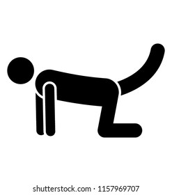 
Lunge Plank Glyph Vector Icon
