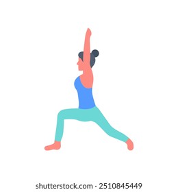 Lunge Pose Iconos planos, Ilustración vectorial