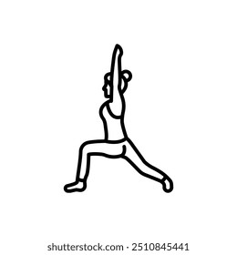 Lunge Pose Outline Icon, Vector illustration