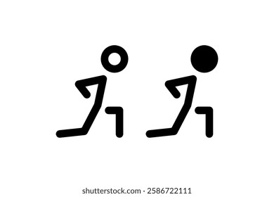 Lunges exercise icon in black and white Vector