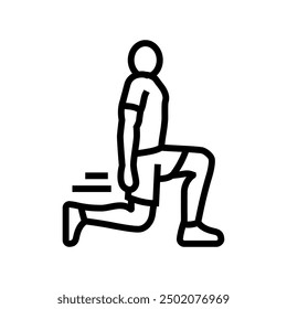 lunges fitness exercise leg line icon vector. lunges fitness exercise leg sign. isolated contour symbol black illustration