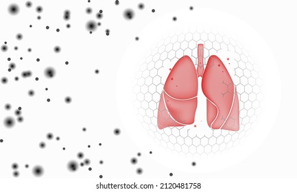 Lungs 3D hay rhinitis pollen reaction. Seasonal spring pollinosis sick atopic treatment concept. Drugstore allergy poster template online vector