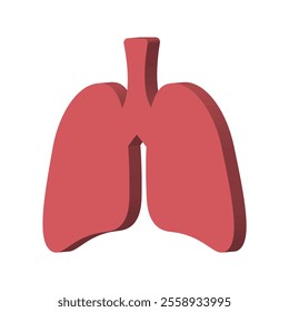 Lungs 3d - human internal organ Vector Icon Design Template. 3d Human lungs. Sars disease, coronaviruses in the lung. The coronavirus causes the severe illness SARS. Pulmonary hypertension.