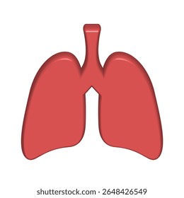 Pulmões 3d - órgão interno humano Vetor Icon Design Template. Pulmões humanos 3D brilhantes. Doença de Sars, coronavírus no pulmão. O coronavírus causa a doença grave SARS. Hipertensão pulmonar.