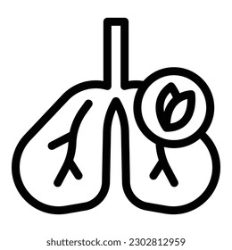 Lungs air filter icon outline vector. Wind plant. Virus dust