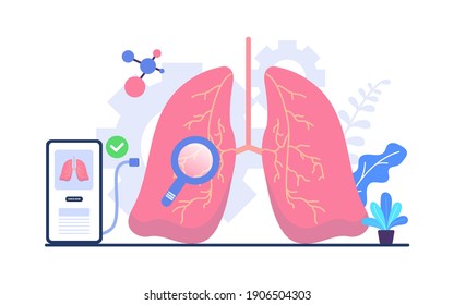 lungs analytic vector concept illustration for medical presentation