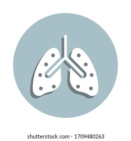 Pulmones, icono de la placa de anatomía. Glifo simple, vector plano de iconos de donación de sangre para ui y ux, sitio web o aplicación móvil