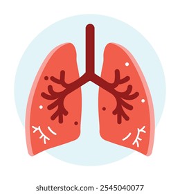 pulmones Arte work.in fondo blanco. Salud. diseño de Vector .