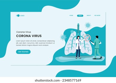 Lungs Being Affected Coronavirus Flat Concept